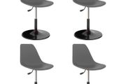 Swivel Dining Chairs 4 pcs Light Grey PP