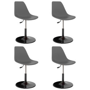 Swivel Dining Chairs 4 pcs Light Grey PP