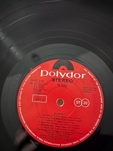 Slade vinyl lp.  Irish pressing