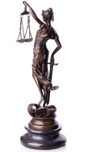 Lady Justice - Bronze, Marble, Signed