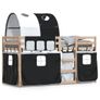 Bunk Bed without Mattress White&Black 90x200 cm Solid Wood Pine Image 2