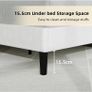 Single Bed Frame, 90 x 190 cm, Upholstered Bed with Velvet Headboard, Adjustable Height, Wooden Slat Support, No Box Spring Needed, White Image 4