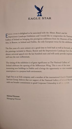 Monet Renoir. And The Impressionist Landscape Exhibition Guide. First edition In Very Good Condition. Large Volume Book.