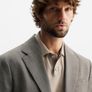 ZARA Men's Houndstooth Blazer Camel Size 44! Image 8