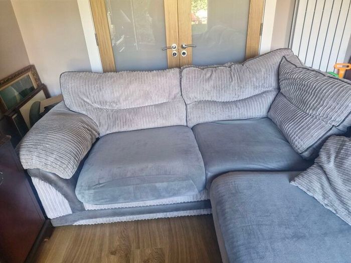 Large grey corner sofa