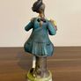 Porcelain Figurine Bisque Colonial Boy in Waistcoat Holding Bird Cage Arnart Image 3