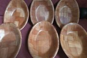 woven wood serving bowl