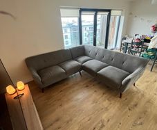 Grey L shaped couch