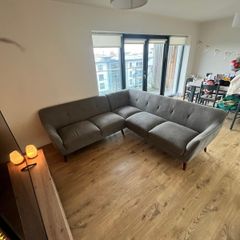 Grey L shaped couch