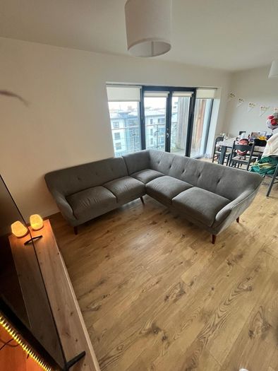 Grey L shaped couch
