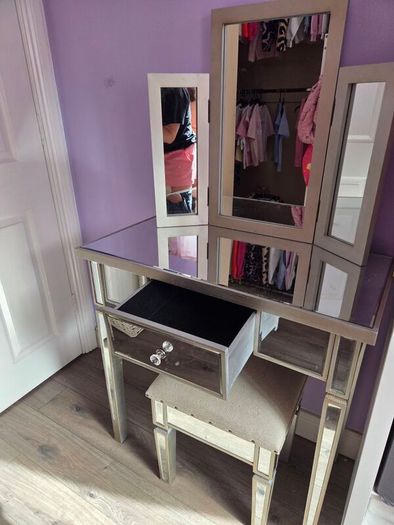 Mirrored Dressing Table and matching Stool