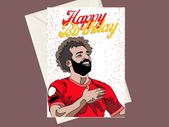 Handmade Liverpool Mohamed Salah Birthday A5 Card, Perfect for gifts, occasions, or funny card for Football Fans