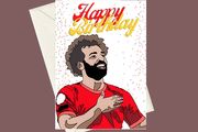 Handmade Liverpool Mohamed Salah Birthday A5 Card, Perfect for gifts, occasions, or funny card for Football Fans