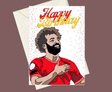 Handmade Liverpool Mohamed Salah Birthday A5 Card, Perfect for gifts, occasions, or funny card for Football Fans