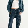 Fab Zara Blue Limited Edition Mid Rise Paint Splatter Washed Baggy Jeans  Size 42 UK 14 Image 3