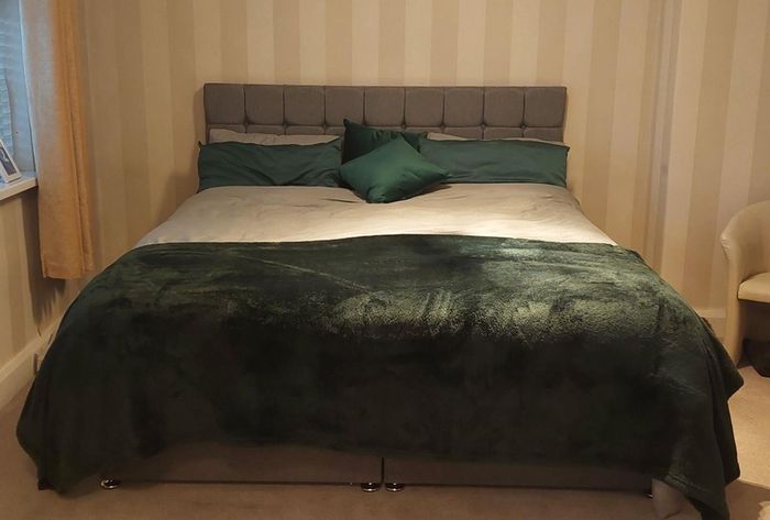 Super King Divan Bed with Custom Made Headboard
