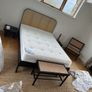 rattan bed frame with mattress and bench Image 3