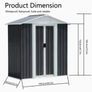 Metal Shed 5x3FT Apex Roof Image 3