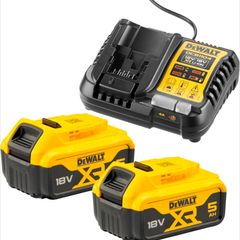 DeWalt 18v XR 2 x 5Ah Batteries and Charger Pack