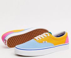 VANS Era Skate Shoes Block Multi Colour Size 5!