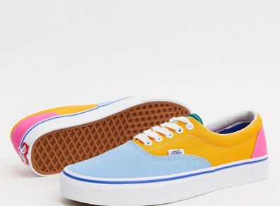 VANS Era Skate Shoes Block Multi Colour Size 5!