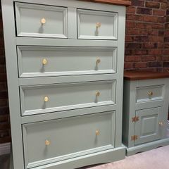 Large Solid wood Chest of Drawers and Bedside Locker