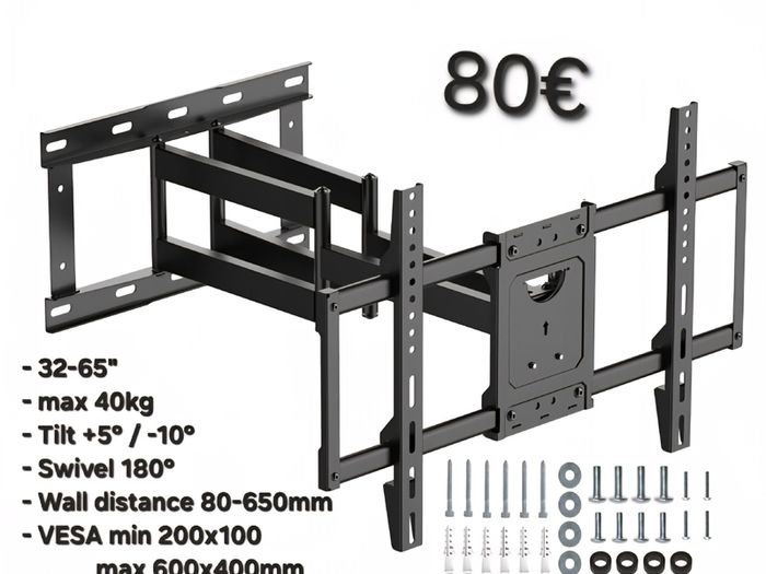Tv Wall Mount Bracket Tilt Swivel Full Motion 32"-65"