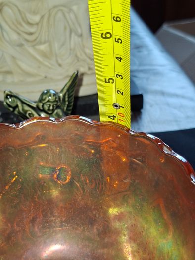 1920s Marigold Carnival Glass Bowl a Thistle and Thorn design, possibly manufactured by Sowerby Glass in the 1920s, no chips or cracks,