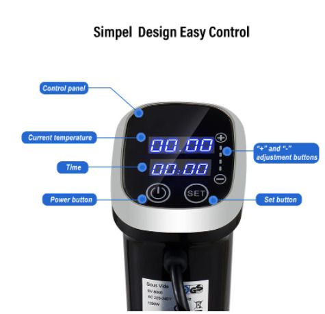Waterproof Vacuum Sous Vide Cooker Immersion Circulator Accurate Cooking With LED Digital Display