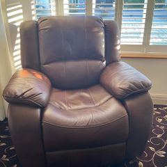 Leather reclining arm chair