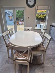 IKEA ROSENTORP Dining Table & 6 Chairs
