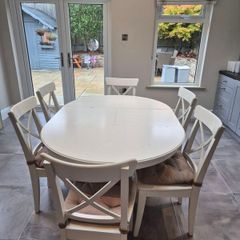 IKEA ROSENTORP Dining Table & 6 Chairs