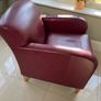 Red leather armchair Image 2