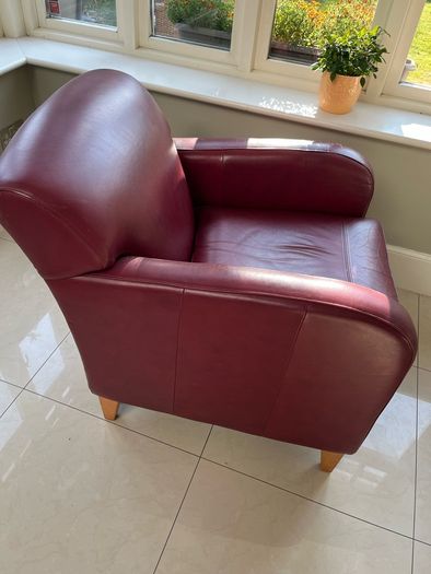 Red leather armchair
