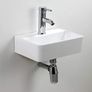 Rectangular White Ceramic Basin Small Bathroom Wall Mounted Basin 365x250x105mm Image 7