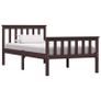 Bed Frame Dark Brown Solid Pinewood 100x200 cm Image 2