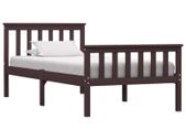 Bed Frame Dark Brown Solid Pinewood 100x200 cm