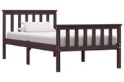 Bed Frame Dark Brown Solid Pinewood 100x200 cm