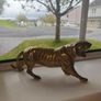 Vintage Brass Tiger Figurine heavy solid brass animal statue Image 2