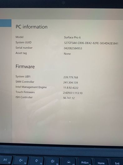 Microsoft Surface Pro 5 gen parts or repair