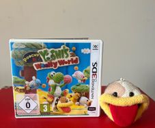Poochy & Yoshi's Woolly World Nintendo 3DS + Rare Yarn Poochy Amiibo Bundle