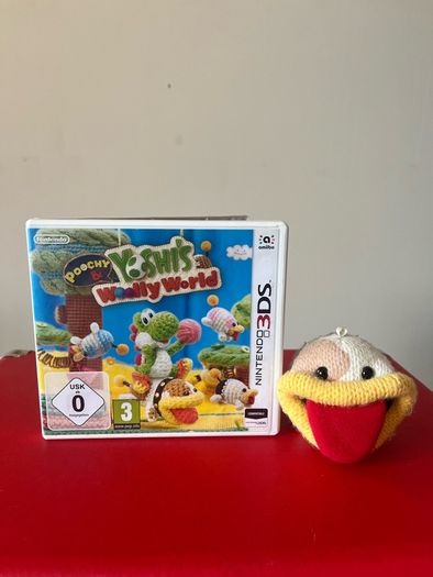 Poochy & Yoshi's Woolly World Nintendo 3DS + Rare Yarn Poochy Amiibo Bundle