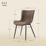 Set of 2 modern tufted dining chairs for living room, dining room, bedroom, brown Image 3