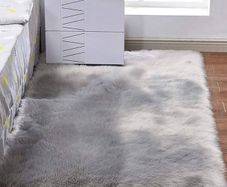 MULTIPLE SIZES/COLOURS AVAILABLE Rectangular Sofa Floor Rugs Faux Fur Fluffy Area Rug Floor Carpet for Living Room Bedroom Decor