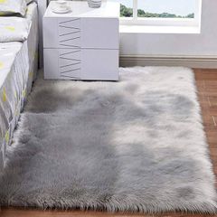 MULTIPLE SIZES/COLOURS AVAILABLE Rectangular Sofa Floor Rugs Faux Fur Fluffy Area Rug Floor Carpet for Living Room Bedroom Decor