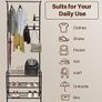 Coat Rack Stand with Shoe and Removable 16 Hooks Free Standing Hall Tree Matte Steel Frame Hat for Storage, Black Image 8
