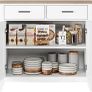Kitchen Cabinet with Worktop, Sideboard with 2 Drawers and 2 Doors, Buffet Cabinet for Kitchen, Living Room, Dining Room, Hallway, Wood, Country House Style Image 5