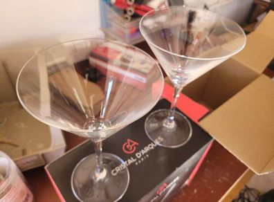 4 martini glasses