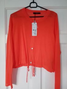 German brand Oui - Light Cardigan - Orange colour - Size DE 38 UK 12 - BNWT RRP 100