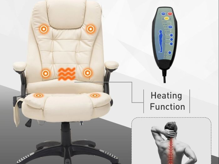 Heated Massage Leather Office Chair